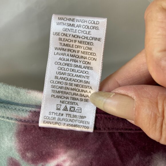 Time and Tru Tie Died Purple\Green T-Shirt L 12-14 - Picture 5 of 6